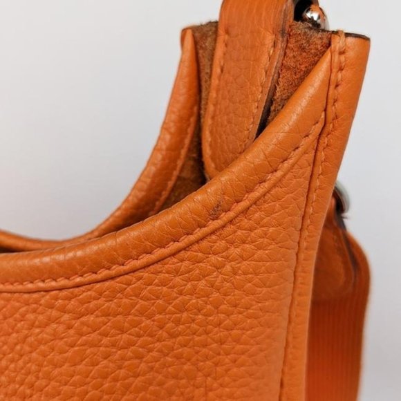 Hermes Evelyne Iii Gm Large Clemence Orange Leather Cross Body Bag - Picture 5 of 12